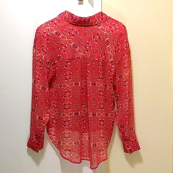 Free People geometric pattern button down blouse - Picture 4 of 7